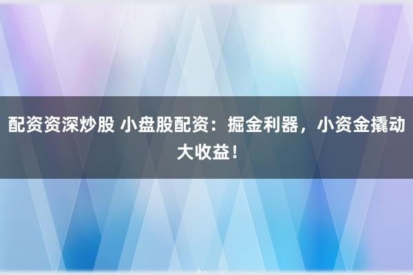 配资资深炒股 小盘股配资：掘金利器，小资金撬动大收益！