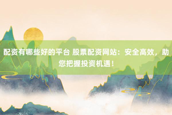 配资有哪些好的平台 股票配资网站：安全高效，助您把握投资机遇！
