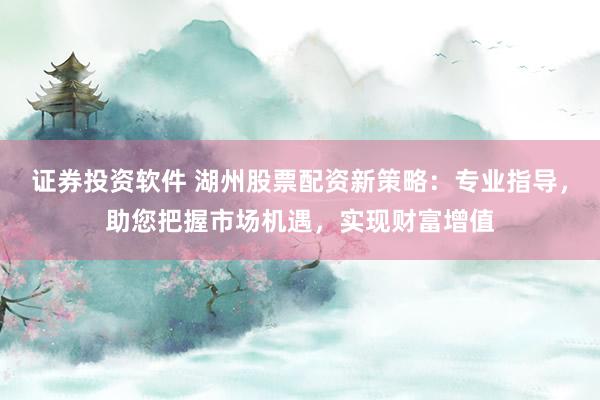 证券投资软件 湖州股票配资新策略：专业指导，助您把握市场机遇，实现财富增值