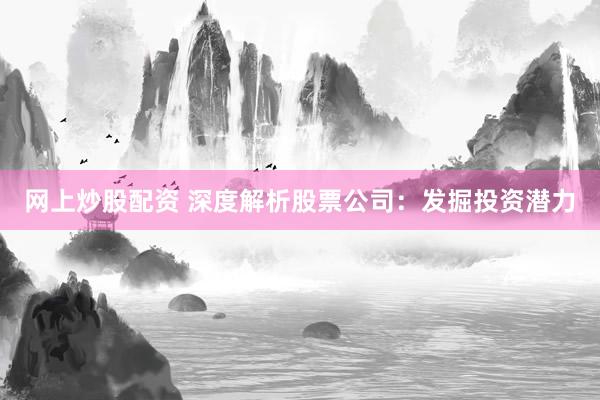 网上炒股配资 深度解析股票公司：发掘投资潜力