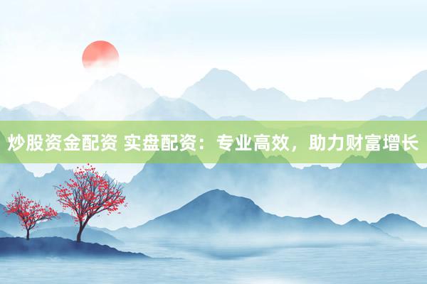 炒股资金配资 实盘配资：专业高效，助力财富增长